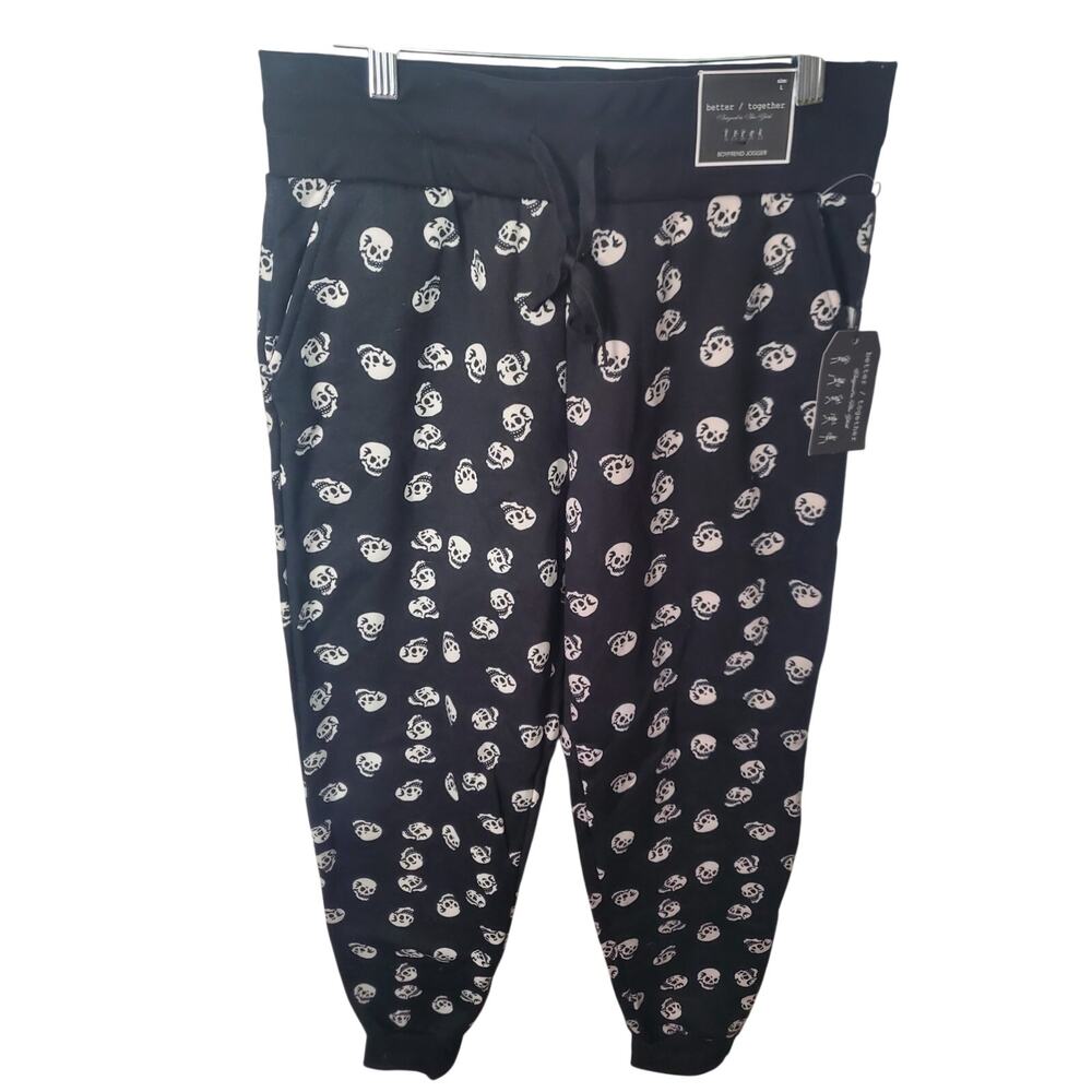 Better/Together Skull Joggers, Black, NWT, Large